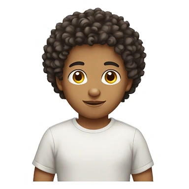 mixed boy curly hair sticker