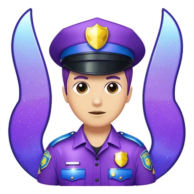 Glitter Purple and Cian police sticker