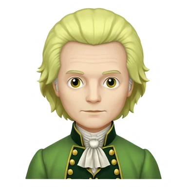 Maximilien Robespierre in a green and yellow gown sticker