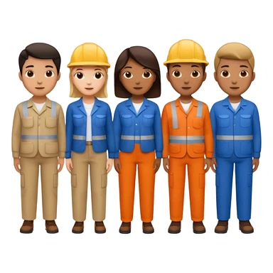 characters in work clothes sticker