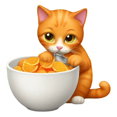Cat orange eating food sticker