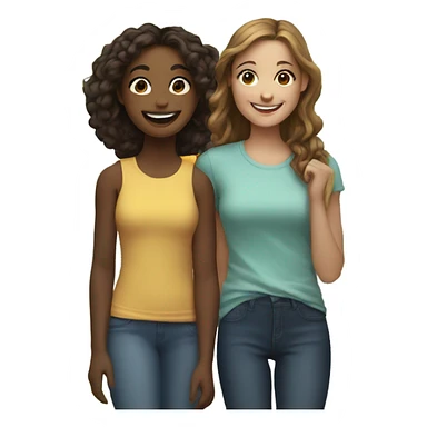 smiling girl with friends outdoors sticker