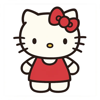flat toon style Hello Kitty sticker