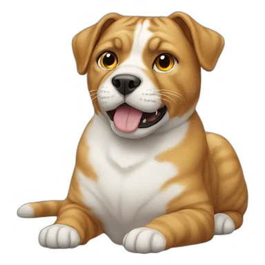 Cat sat on dog sticker