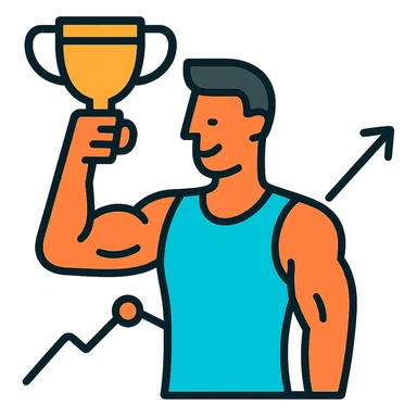 a sportman has a great results doing his workouts sticker