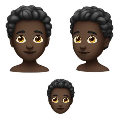 man dark skin 3 kids sticker