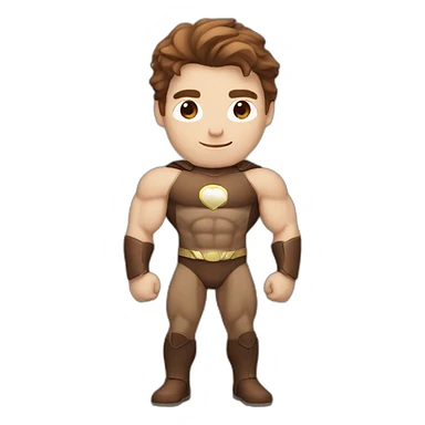 Superhero guy, muscle, white skin, brown hair sticker
