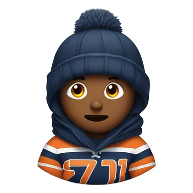 Bobby wearing a bears jersey all bundled up for a winter football game sticker