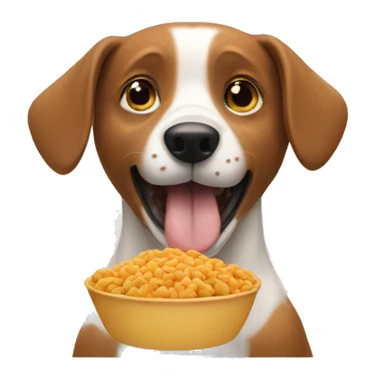 dog eating food sticker