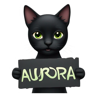 black cat with sign Aurora  sticker