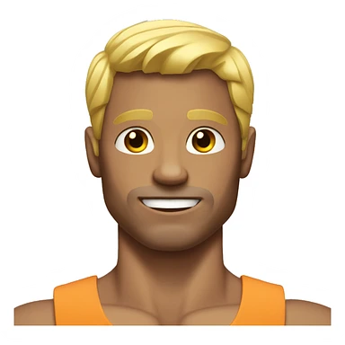 muscular man with blonde hair sticker