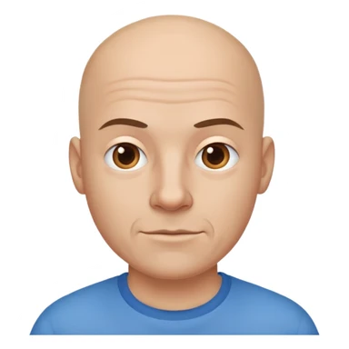 bald guy in blue shirt sticker