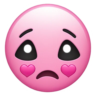 cute smiley sad face with pink hearts sticker