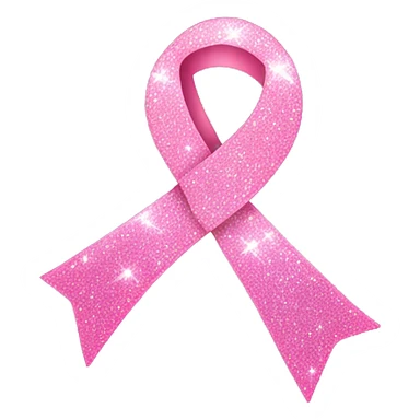 Pink ribbon with sparkle sticker