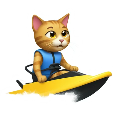 Cat water skiing sticker