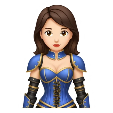 brunette woman with corset armour sticker