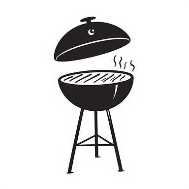 a hand-drawn doodle style grill, sketchy and simple sticker