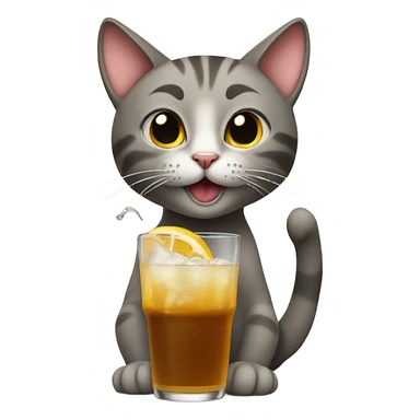 Cat with drink sticker