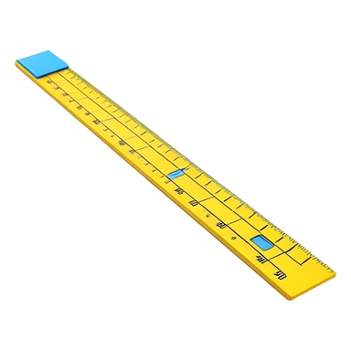 cartoon ruler with bright colors, perspective composition, high saturation, measurement marks but no numbers sticker