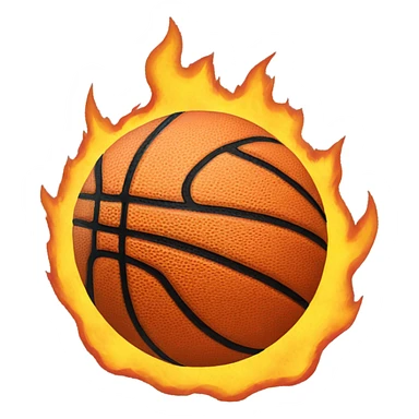 Basketball with a face on fire sticker