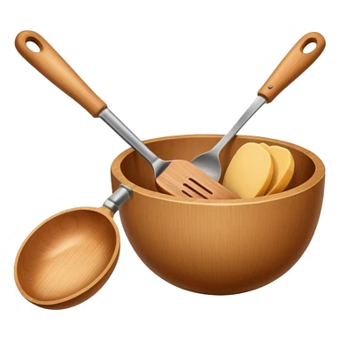 wooden kitchen utensils and items sticker