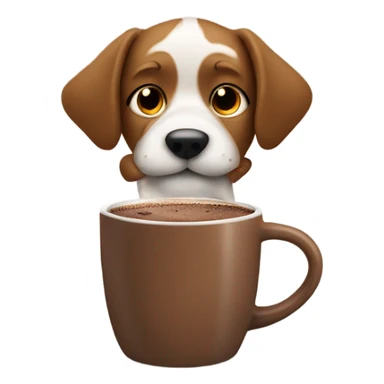Dog drinking hot chocolate  sticker