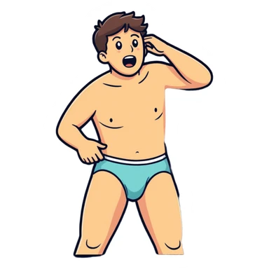 Guy received a wedgie sticker