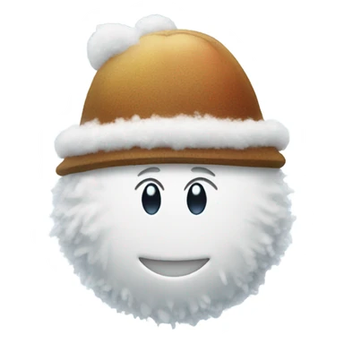 Apple with snow hat sticker