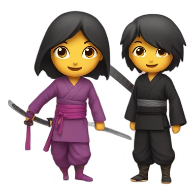 Ninja mom of a little girl and a boy  sticker