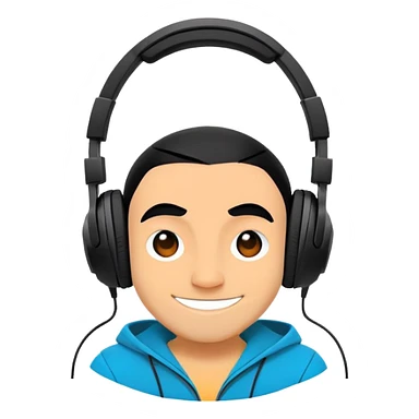 Sprunki character from Incredibox, cute cartoon mascot with headphones sticker