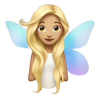 Iridescent fairy flying long hair blonde sticker