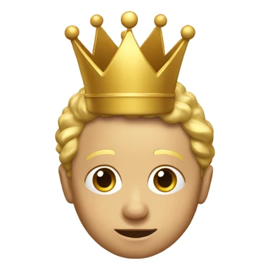 golden crown on top of raised eyebrow face sticker