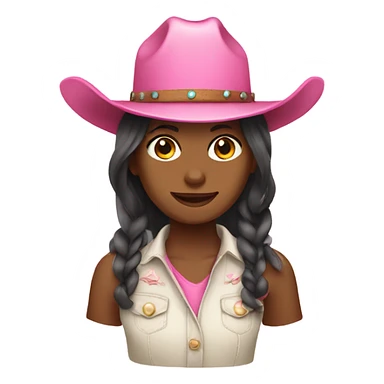 Girl with pink’s cowgirl hat sticker