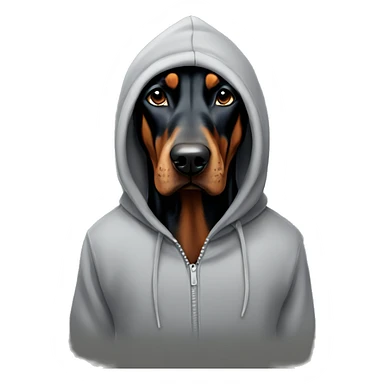 doberman wearing a hoodie sticker