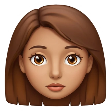 girl with brown hair and brown eyes tan skin mole above lip sticker