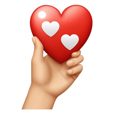 Handherz mit einem normalen herz sticker