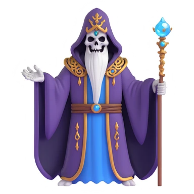 Ainz Ooal Gown undead lich with magical staff and ornate robe sticker