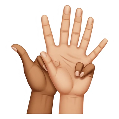 W V as hand signs sticker