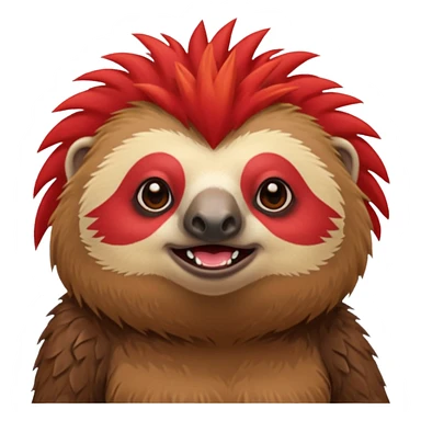 sloth with a red mohawk just the mohawk is red sticker
