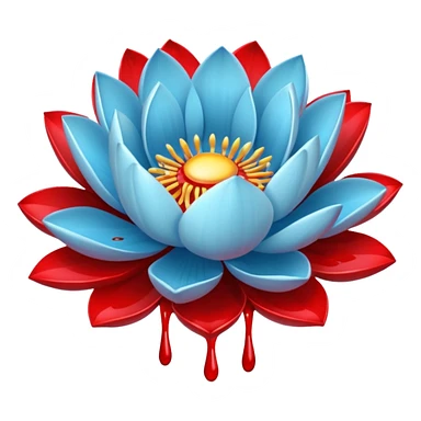 light blue lotus flower spilling wblood sticker