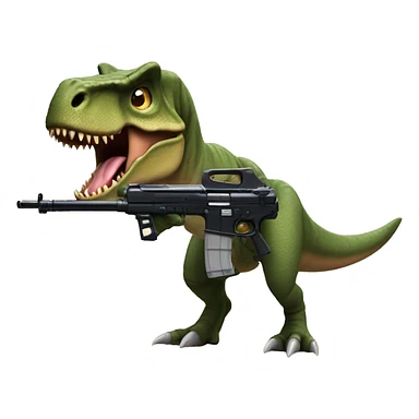 T-rex with gun sticker