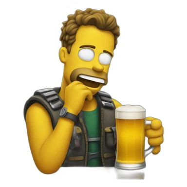 bart drinking beer sticker