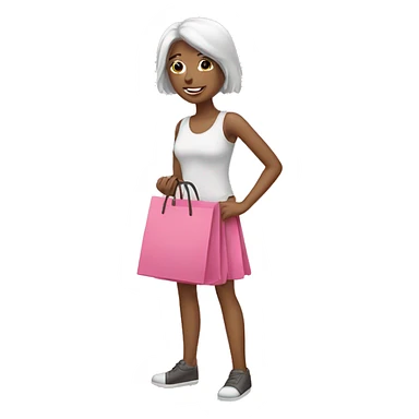 Shopping craft pink sticker