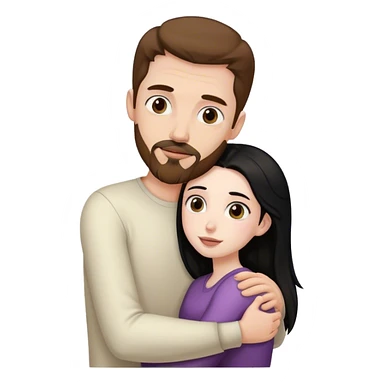 Tall pale man with brown hair and goatee hugging small pale woman long black hair sticker