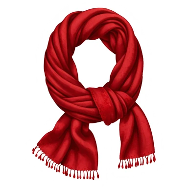 Scarf with blood sticker