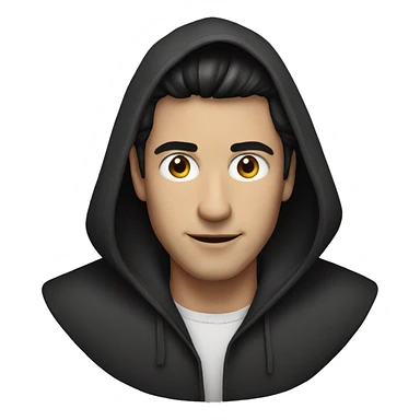 Hooded male portrait, dark hair sticker