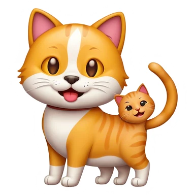 A cool dog emoji + A happy cat emoji sticker