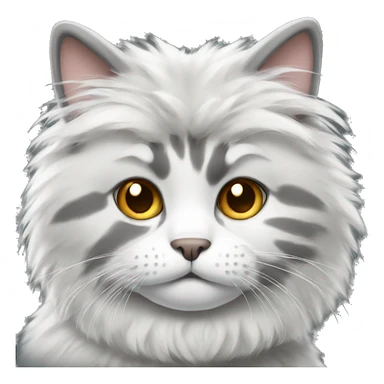Grey and white fluffy cat  sticker