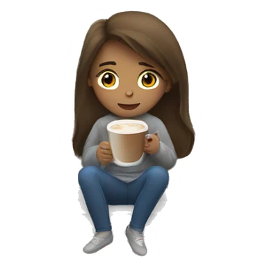 girl sitting in the window drinking coffe  sticker
