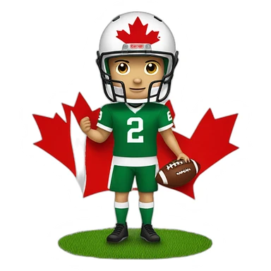 Oie canadienne en tenue de football vert sticker